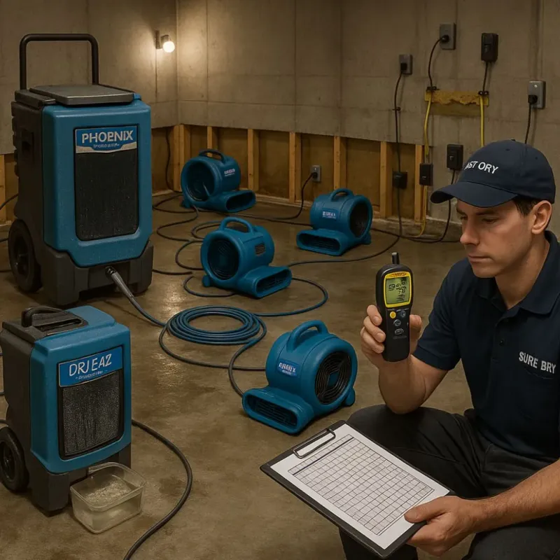 Structural Drying and Dehumidification process in Summit, AZ